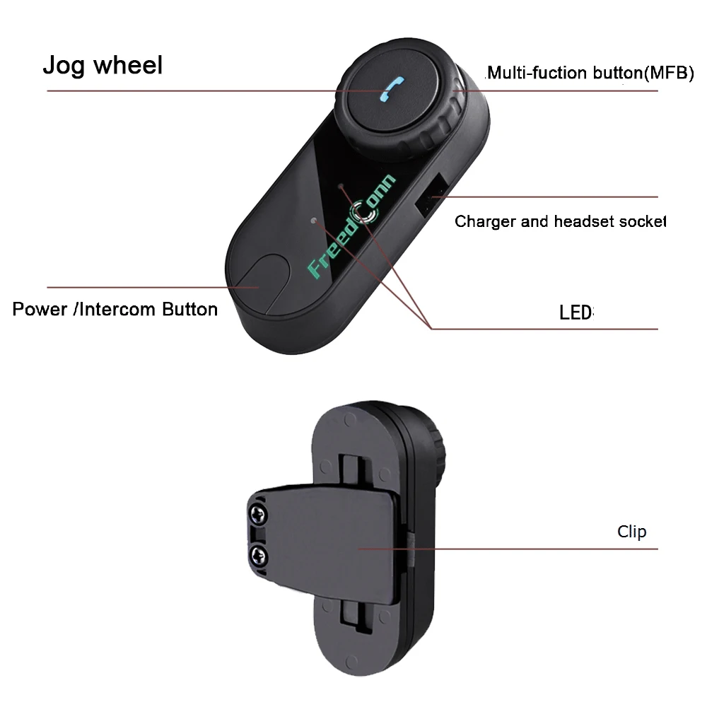 2 uds FreedConn T-COM FM Bluetooth casco de motocicleta intercomunicador interfono auriculares + Mi