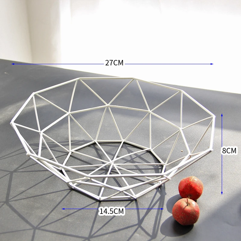 Корзина для фруктов в скандинавском стиле креативная железная корзина для хранения овощей Современная гостиная домашний бытовой Утюг корзина для хранения фруктов - Цвет: A WHITE