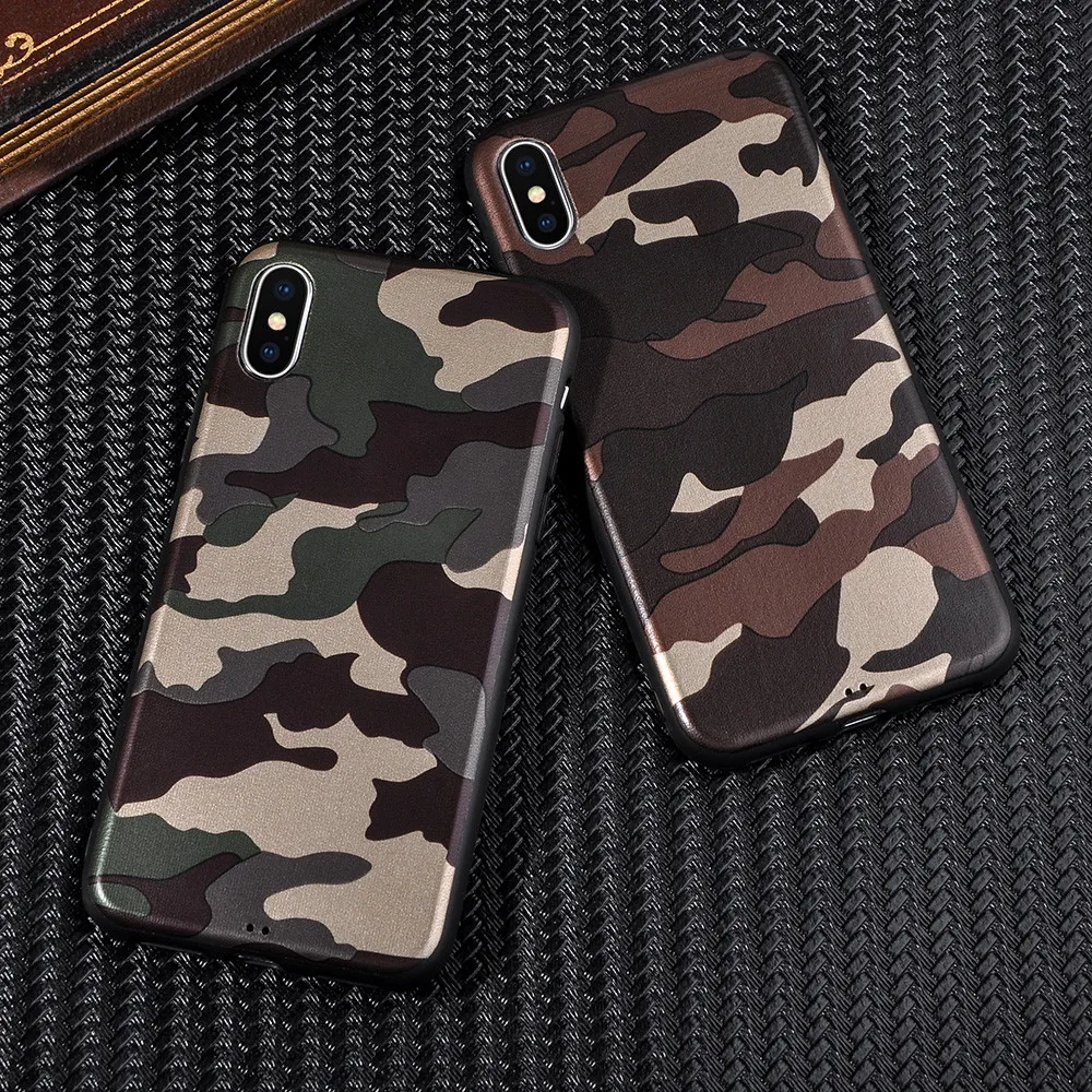 Case For iPhone 6 6S 7 8 Plus Army Green Camouflage Phone Case For iPhone X XS max XR Soft TPU