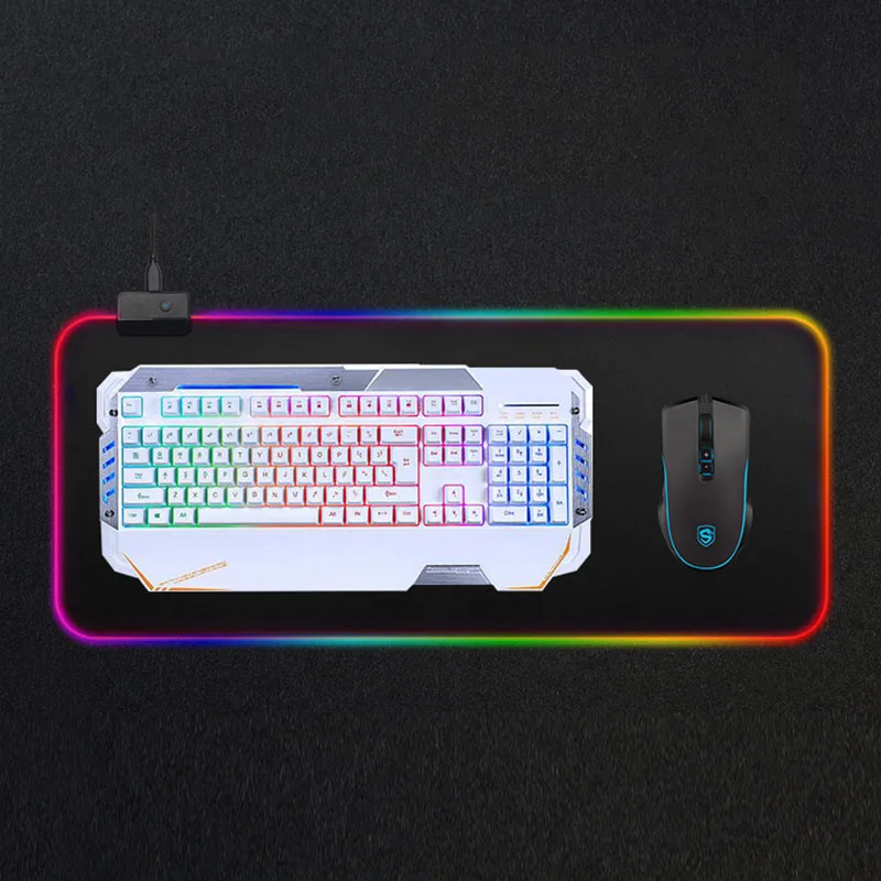 Большой резиновый коврик для компьютерной клавиатуры rgb большой светодиодный