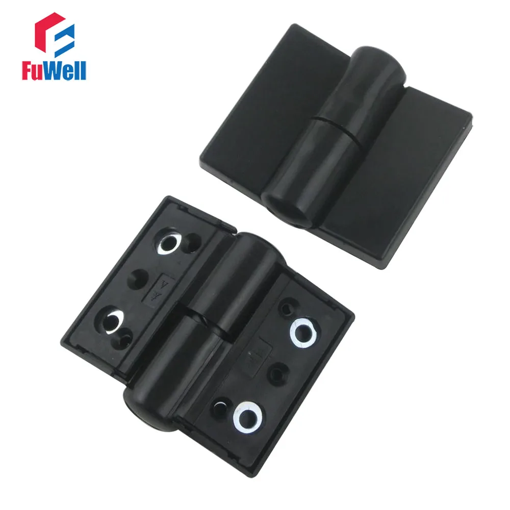 2pcs Black Plastic Public Toilet Partrition Door Hinge in Door Hinges