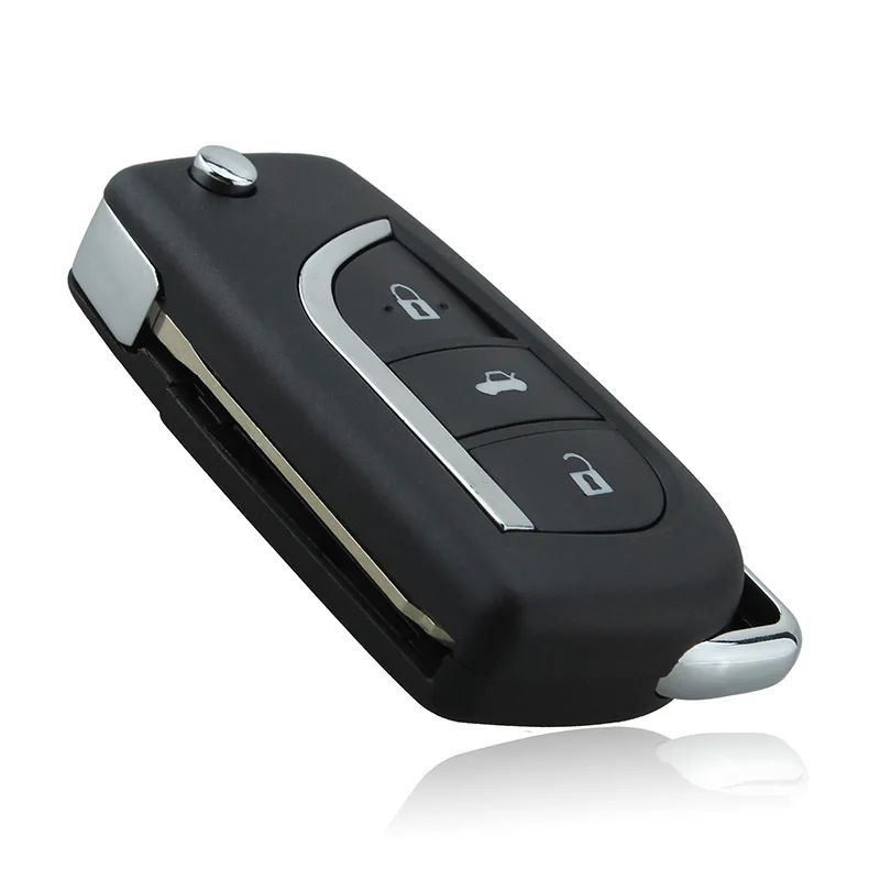 

3 Buttons Folding Flip Key Shell Remote Car Key Case Blank For Toyota Corolla EX New VIOS Key Fob with Toy43 Uncut Blade