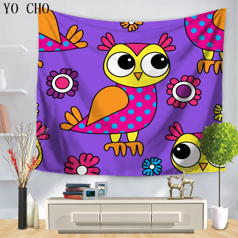 YO CHO Wow милый с принтом Совы Гобелен Мандала хиппи бохо настенный ...