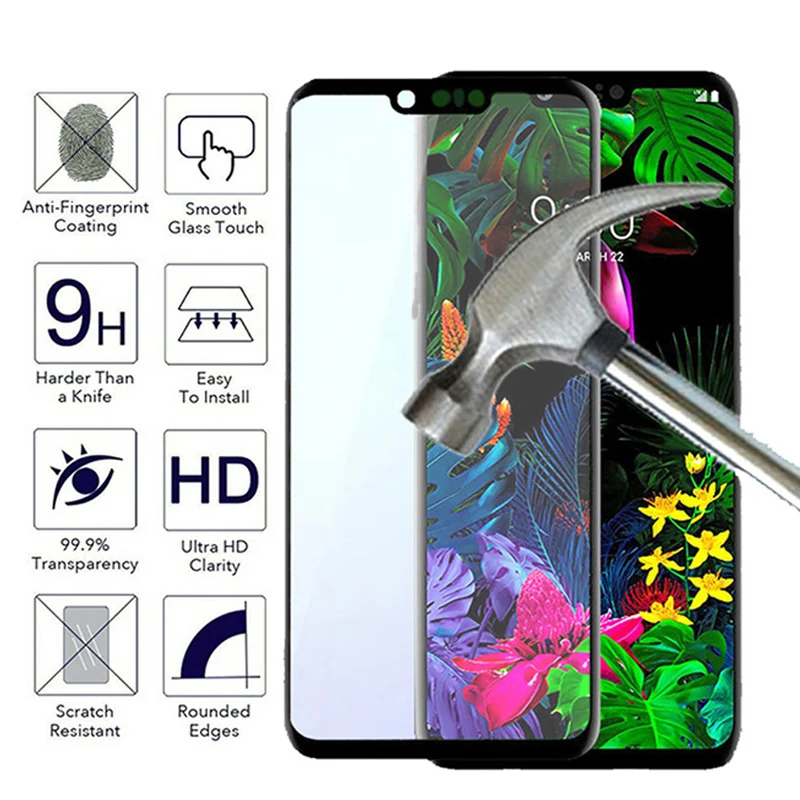 Полное покрытие Защитное стекло для LG G6 5 7 дюйма защитный чехол G7 G8 thinQ закаленное