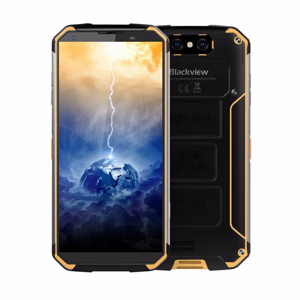 Blackview BV9500 IP68 водонепроницаемый ударопрочный 4G смартфон 10000 мАч Android 8,1 4 Гб+ 64 Гб Восьмиядерный 5," 13,0 МП мобильный телефон - Цвет: Цвет: желтый