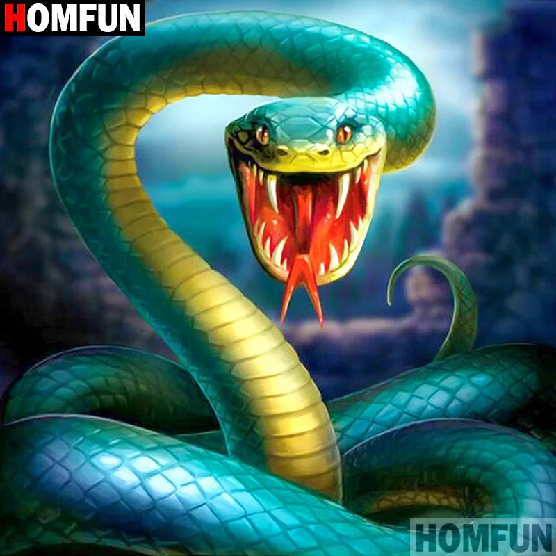 Алмазная живопись HOMFUN Змея алмазная вышивка 5D сделай сам с полными