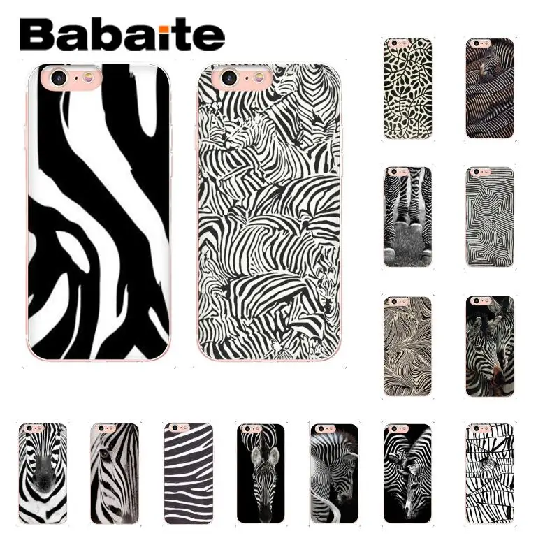 

Babaite zebra stripe TPU Soft Phone Case Cover for iPhone X XS MAX 6 6S 7 7plus 8 8Plus 5 5S XR 10 Case