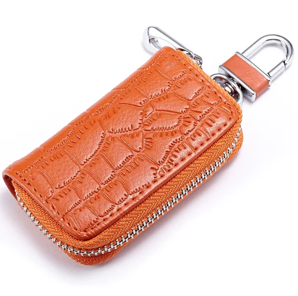 Hot Sale Leather Car Key Case Wallet For Men, High-Grade Leather Car Key Bag Stickers Diamond Crocodile Pattern