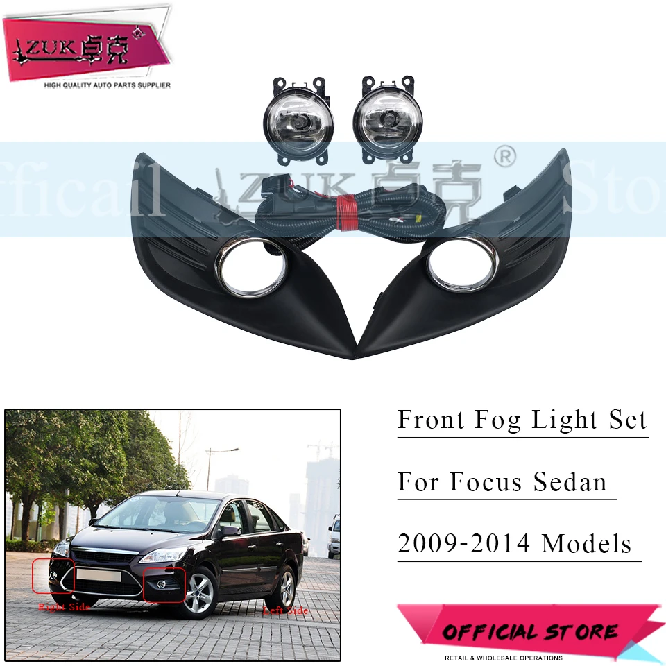 

ZUK For Ford Focus Sedan MK2 Fog Lamp Fog Light Front Bumper Lamp Upgrade Modification Set Kit Yaer 2009 2010 2011 2012 2013
