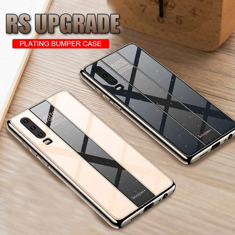 

Luxury Plating Bumper Soft Case On The For Huawei P30 Pro Shockproof Case Cover For Huawei P30 Lite Glass Silicone Phone Case