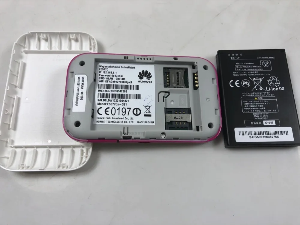 Huawei E5577s-321 LTE FDD800/850/900/1800/2100/2600 МГц 150 Мбит/с 3000 мА/ч, Батарея Беспроводной мобильный MiFi модем huawei E5577Cs-321