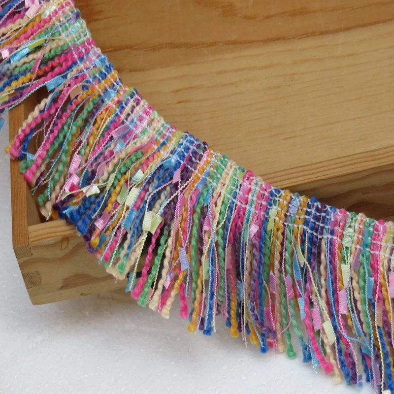 Multicolored fringed lace tassels 4meter/lot width 5.5CM tassels lace