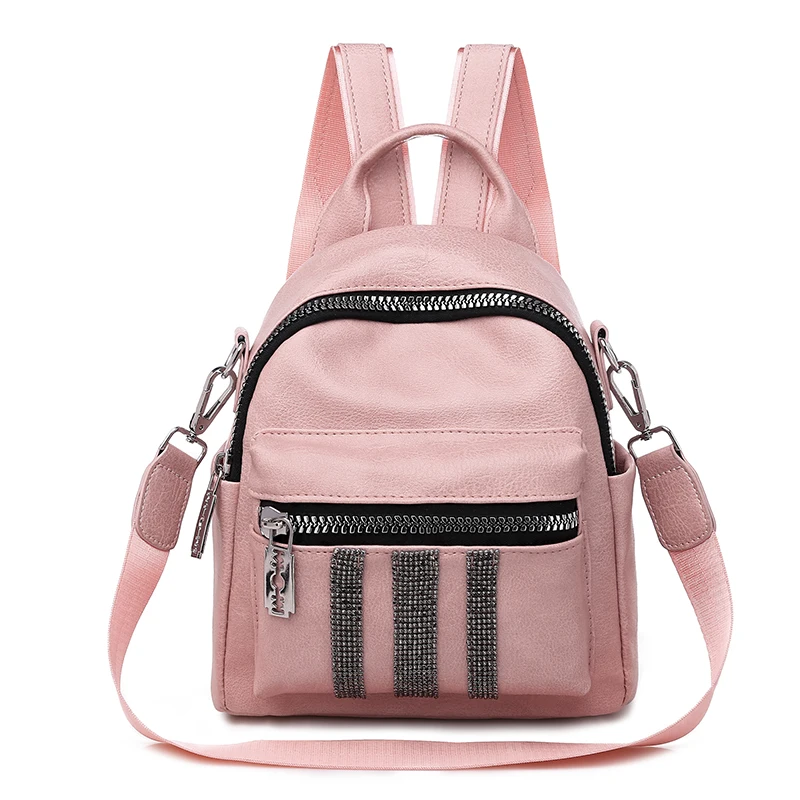 Vfemage кожаный рюкзак женская сумка через плечо женские маленькие рюкзаки модные школьные сумки для девочек многофункциональные рюкзаки Sac - Цвет: large pink