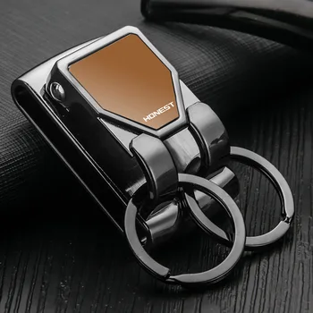 

Car Key Ring Keychain Double Keyring Key Holder Hanging Belt type Fit For BMW/Volkswagen VW Golf 4 5 6 7 ford focus 2 alfa romeo