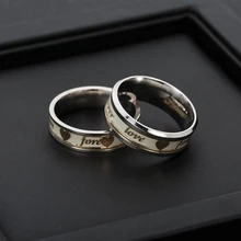 Для любви светящееся кольцо из нержавеющей стали пара обручальные вечерние ювелирные изделия