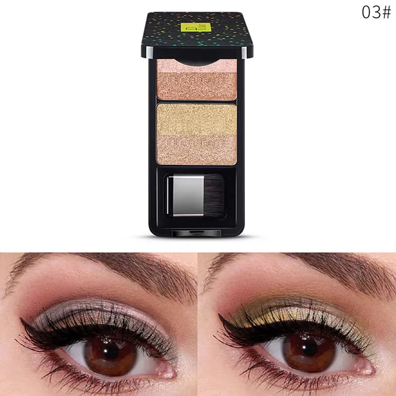 03 4 Colors Glitter Eyeshadow Makeup Pallete Matte Eye shadow Palette Shimmer and Shine Diamond Eyeshadow Powder Pigment Cosmetics - Цвет: 03