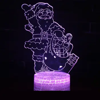 

New Santa Claus3d Small Lamp Creative Seven Color Remote-control Touch Led Visual Gift Led Night Light Novelty 3d Light
