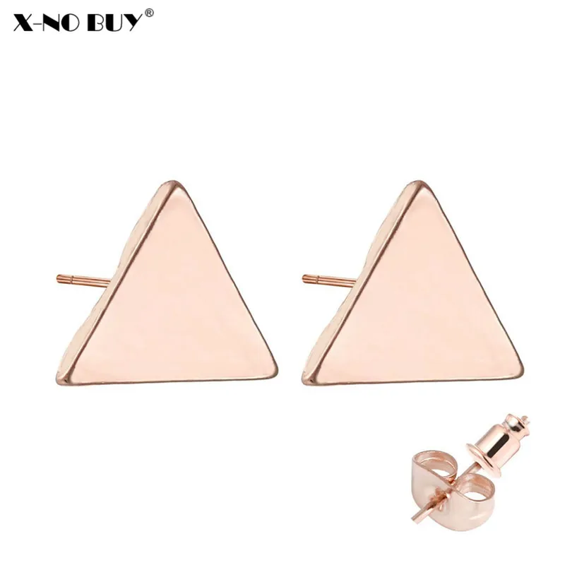 

New Rose Gold Minimalist Triangles Stud Earring For Women Simple Geometric Metal Alloy Triangle Stud Earrings For Female Jewelry