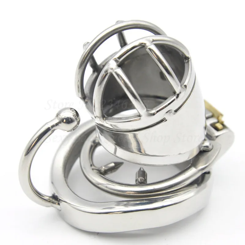 304 Stainless Steel Male Chastity Devices with Anti-Shedding Ring,Cock Cage with Base Arc Ring ,Penis Lock,Penis Rings For Men