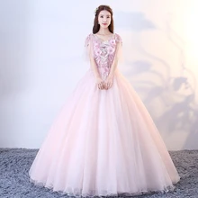 Платья для девочек с кристаллами, пышное платье, розовая аппликация для бального платья, платье с цветочным рисунком, 15 Anos, пикантное платье с открытой спиной, De Soiree