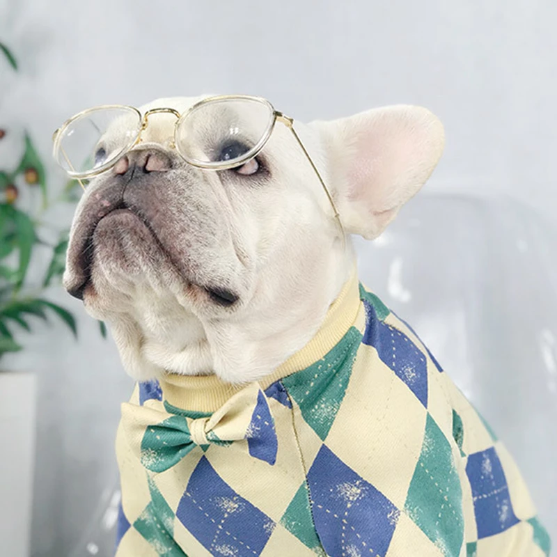 

[MPK Dog Sweaters] Rhombus Dog Sweater with Bow Tie, Very Warm, Suitable for Winter