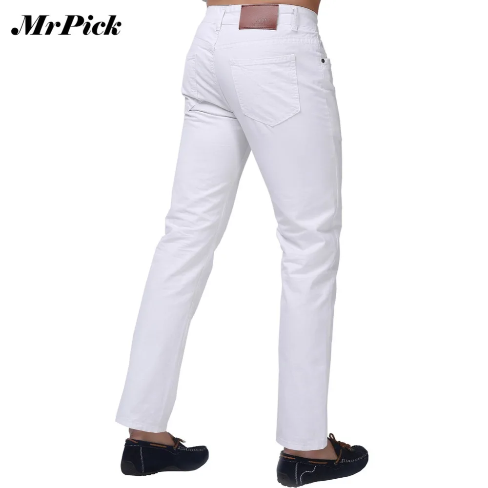 

Jeans Men 2015 New Brand Fashion Solid Slim Fit White Blue Black Candy Colors Plus Size Mid Straight Denim Pants F1241
