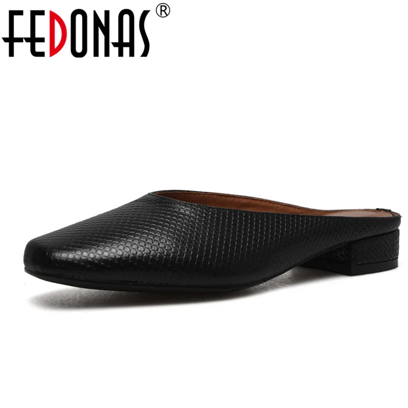 

FEDONAS New Women Genuine Leather Sandals Shoes Woman Black White Summer Slippers Ladies High Quality Soft Leather Casual Shoes
