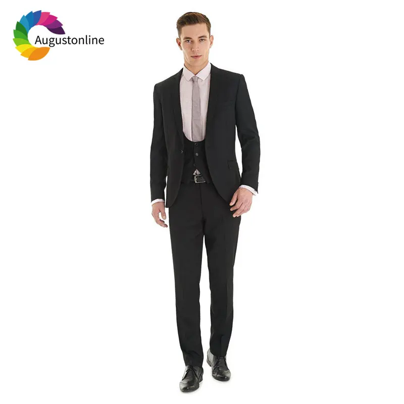 

Black Men Suits Wedding Suits for Man Blazer Suit 3Piece Jacket Pants Vest Retro Groom Tuxedo Slim Fit Groomsmen Terno Masculino