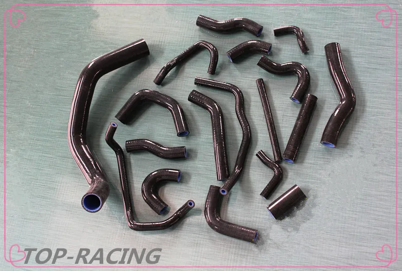 17PCS 3 ply reinforced silicone radiator heater hose for Nissan Silvia 180SX 200SX S13 S14 SR20DET