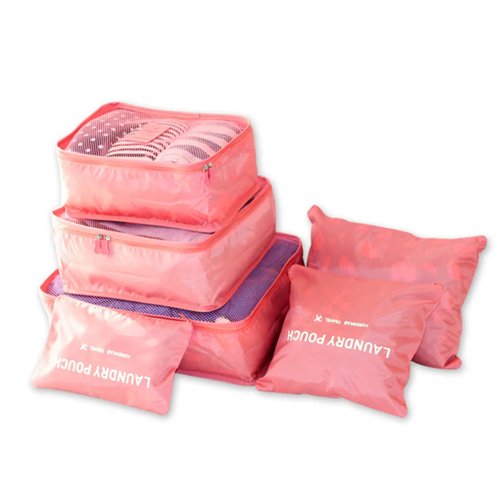 6 قطعة/المجموعة السفر المنزل الأمتعة حقيبة التخزين صندوق تخزين ملابس المنظم التجميل أكياس الملابس الداخلية الصدرية الحقيبة حالة الحجرة الشف...