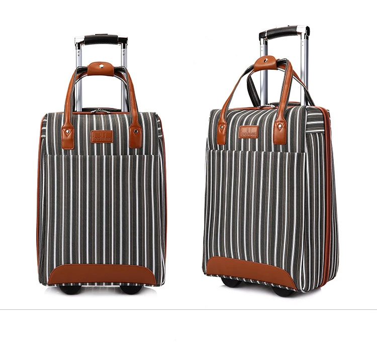 Модный чемодан на колесиках, 20 дюймов, Оксфорд, дорожная сумка, сумка на колесиках, фиксированные ролики, чемодан для посадки
