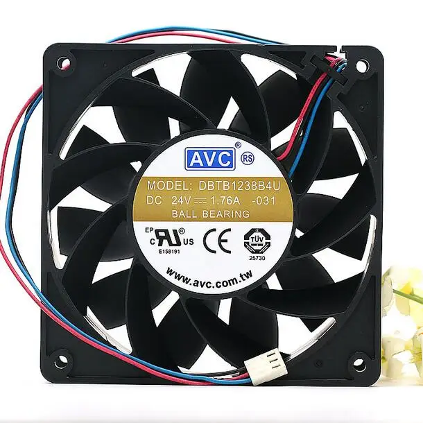 

AVC DBTB1238B4U DC 24V 1.76A 12CM 12038 120*120*38MM 3-wires inverter cooling fan