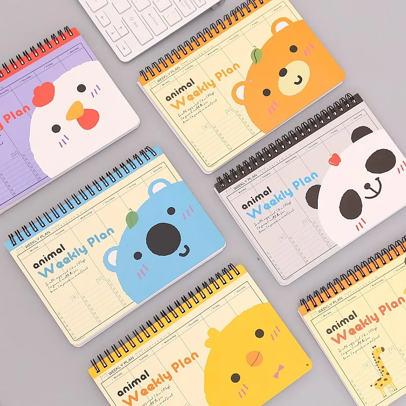 Kawaii Animal Weekly Planner Notepad Schedule Planner Coil Notebook On 