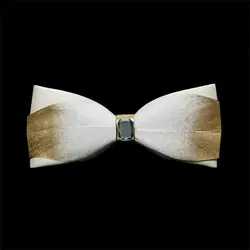 Золотое перо галстук-бабочка Pu коры бабочка галстук-бабочка s аксессуар Свадебная вечеринка деловых связей для мужчин галстуки шеи