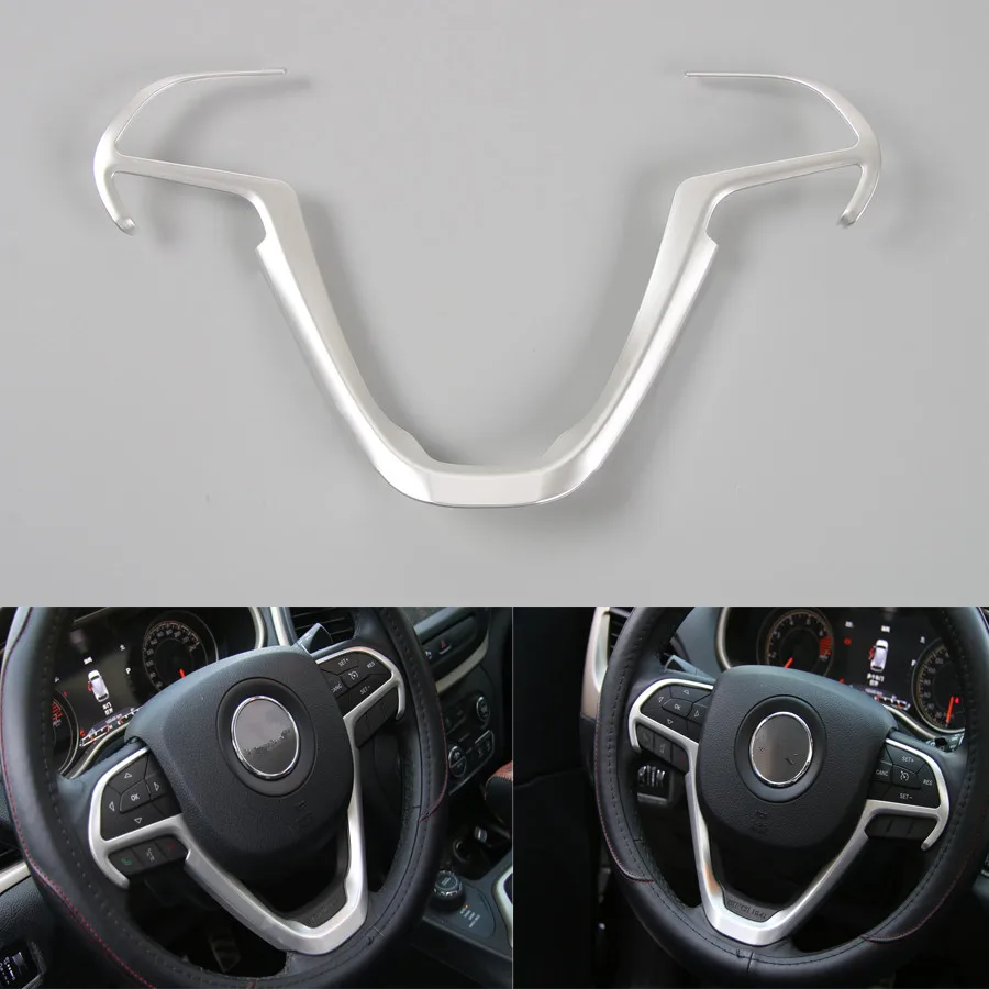 Us 14 86 12 Off Yaquicka Car Interior Steering Wheel Trim Cover Bezel Styling For Jeep Cherokee 2016 For Jeep Grand Cherokee 2014 Abs 4 Colors In