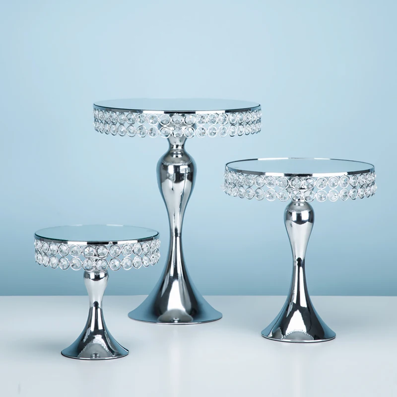 1pcs-5pcs mirror cupcake mirror cake stand set silver & gold color display sweet cake decoration
