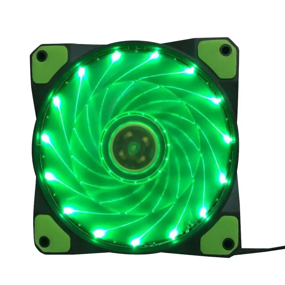 

4pin Adjustable speed PC Computer 16dB Ultra Silent 15 LEDs Case Fan Heatsink Cooler Cooling 120mm,12CM Fan,12VDC 3P IDE
