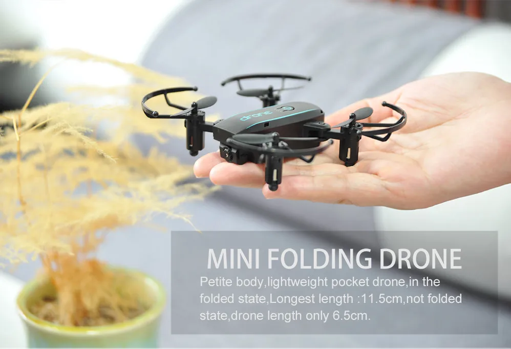 

Mini 1601 Foldable Drone With Camera HD 2MP WIFI FPV Altitude Hold RC Quadcopter Helicopter VS H47 SGF800 Drone