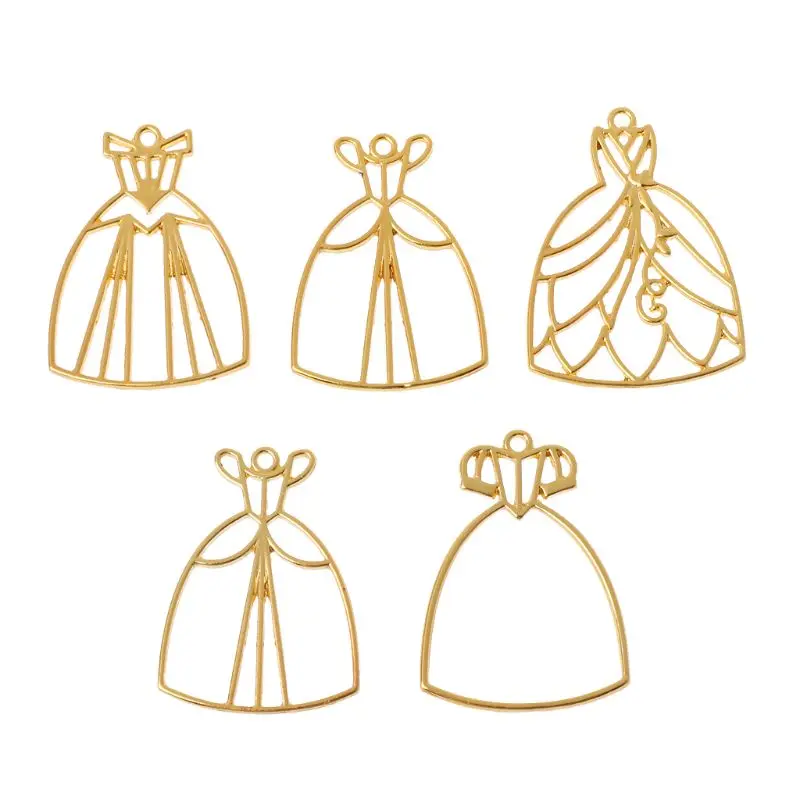 

5Pcs Princess Dress UV Resin Blank Frame Pendant Bezel Cabochon Jewelry Making 2019 Gifts