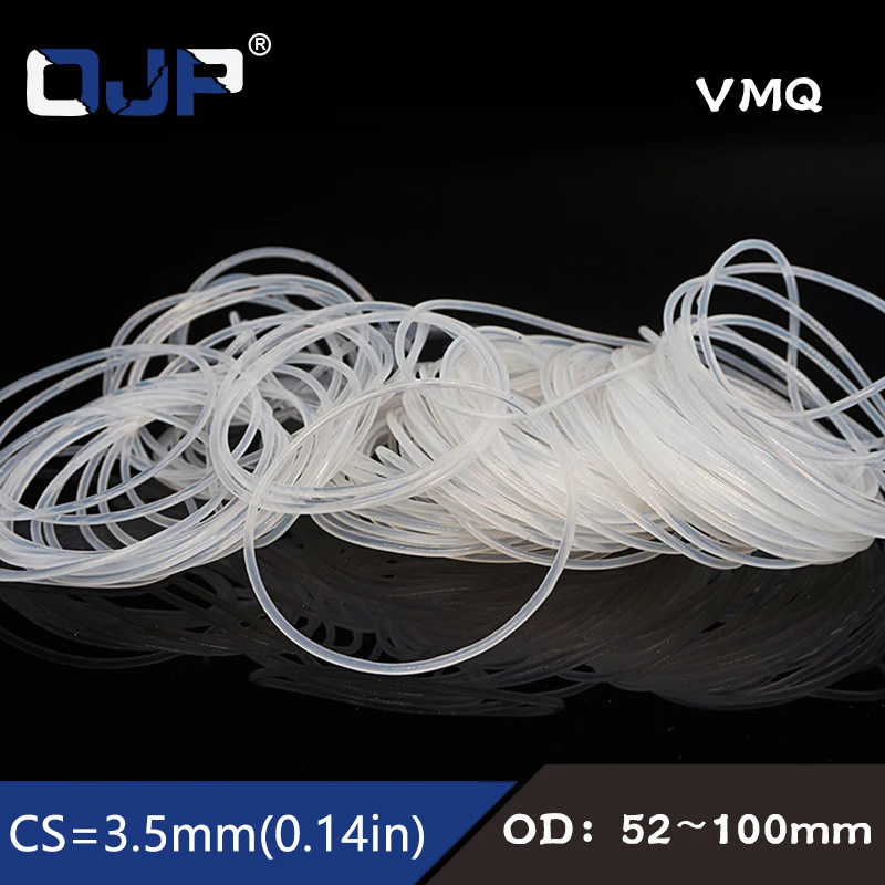 Белое Силиконовое кольцо/VMQ толщина 3 5 мм OD52/55/60/65/70/75/80/85/90/95/100 уплотнительные