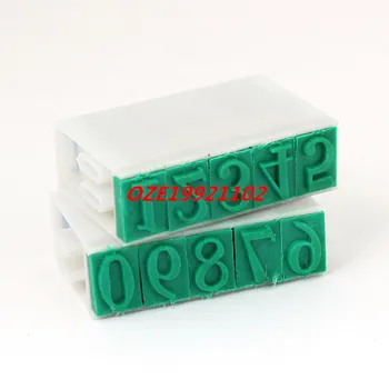 

18mm Wide Off White Green Plastic Rubber 0-9 Number Detachable Numbering Stamp