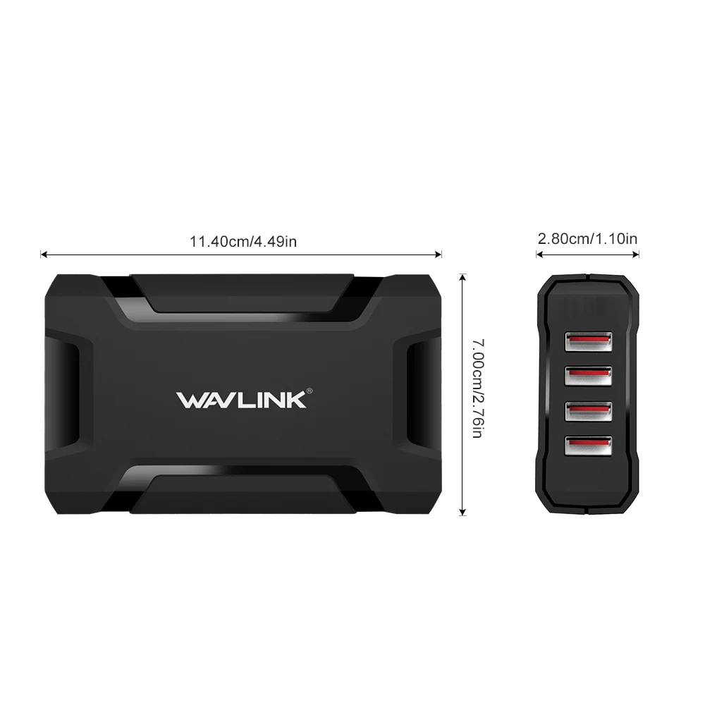 Wavlink, 4 порта, USB зарядное устройство, портативное, для путешествий, USB, настенное зарядное устройство, адаптер, база, зарядное устройство для мобильного телефона, универсальное, для путешествий, для iPhone, samsung