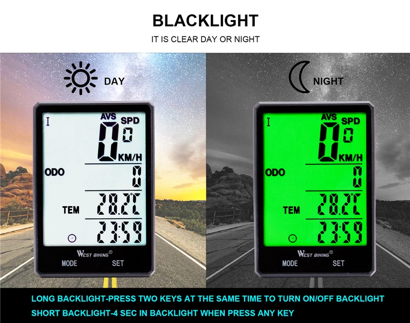 WEST BIKING сенсорный экран велосипедный компьютер супер водонепроницаемый 2," большой экран велосипедный Спидометр Многофункциональный обновленный велосипедный компьютер