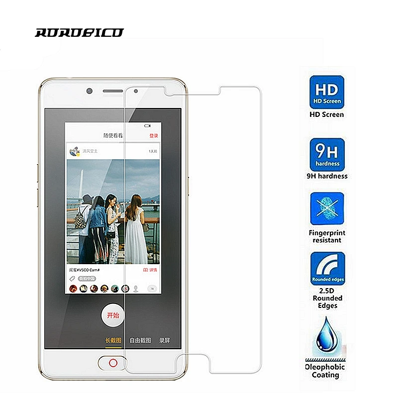 

ROROBICO Premium Tempered Glass For ZTE Nubia N2 5.5 inch Screen Protector Toughened protective film (No full screen coverage)