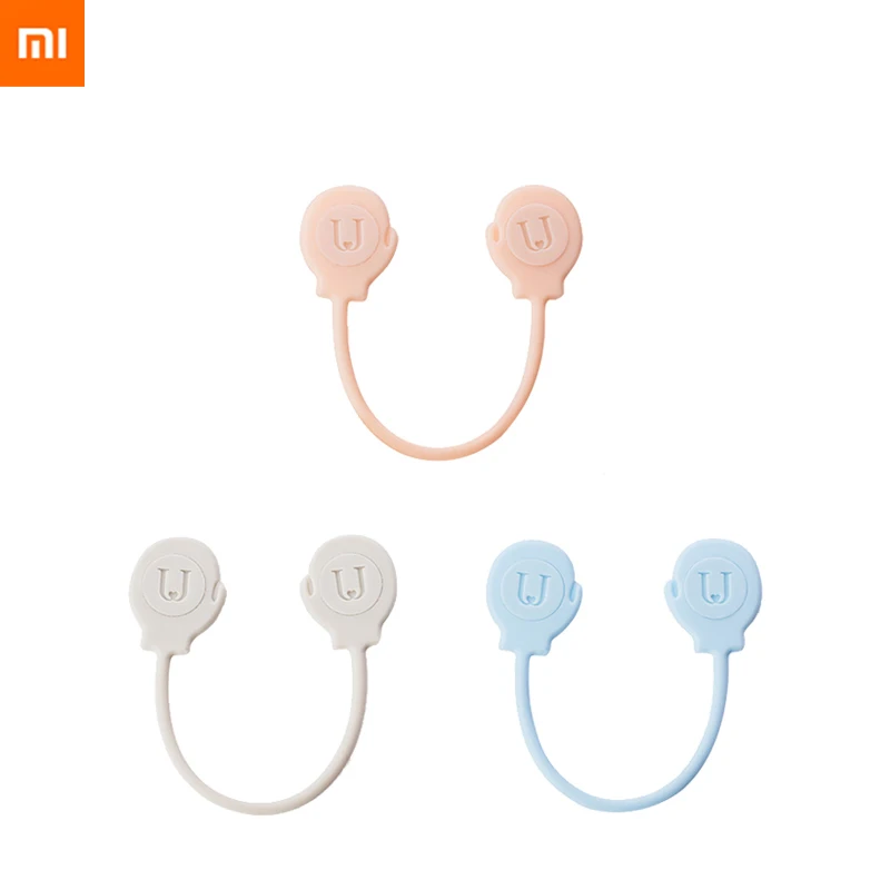 

3 pieces xiaomi multi-function magnetic Storage strap cable organizer 3 mixed colors Simple silicone for cable food smart home