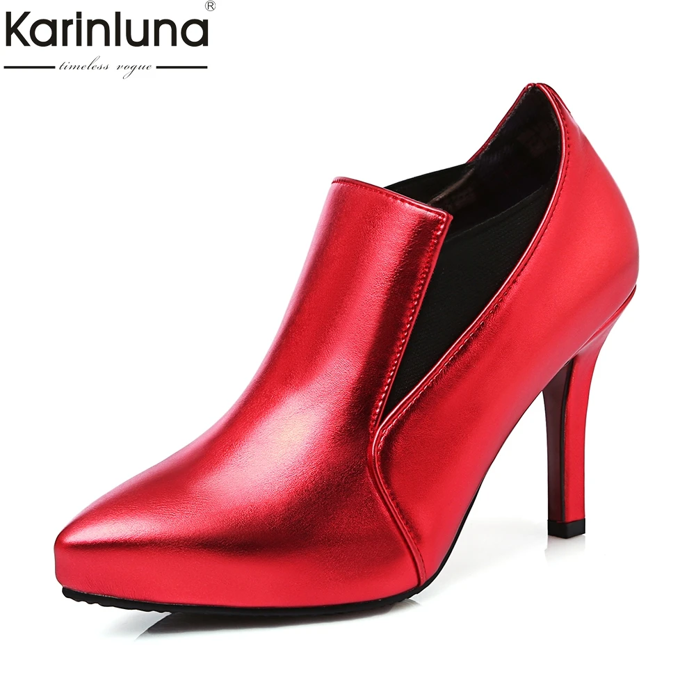 

KarinLuna 2018 wholesale dropship small large sizes 30-48 top quality woman ankle boots fashion high heels women's shoes booties