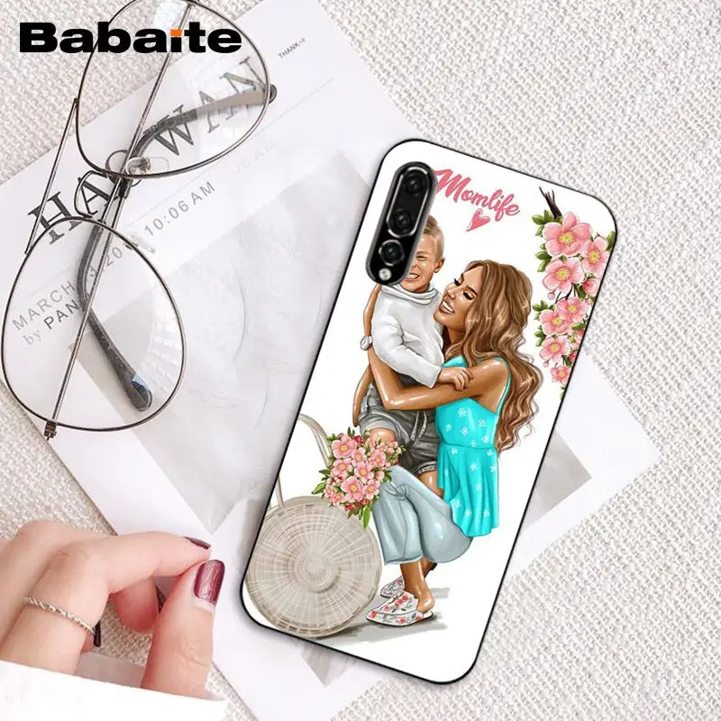 Babaite модные черные каштановые волосы для мамы, дочки, сына, папы, PhoneCase для huawei P20 P30Pro P20 P30 Lite P Smart P10Lite