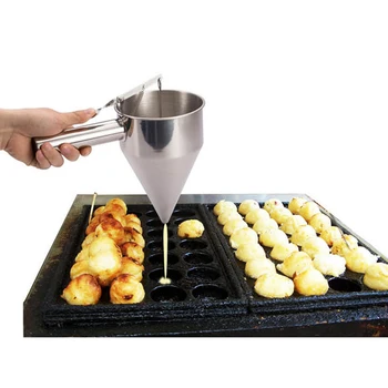 

Silver Conical Funnel Octopus Balls Tool with Stand for Home Shop Restaurant