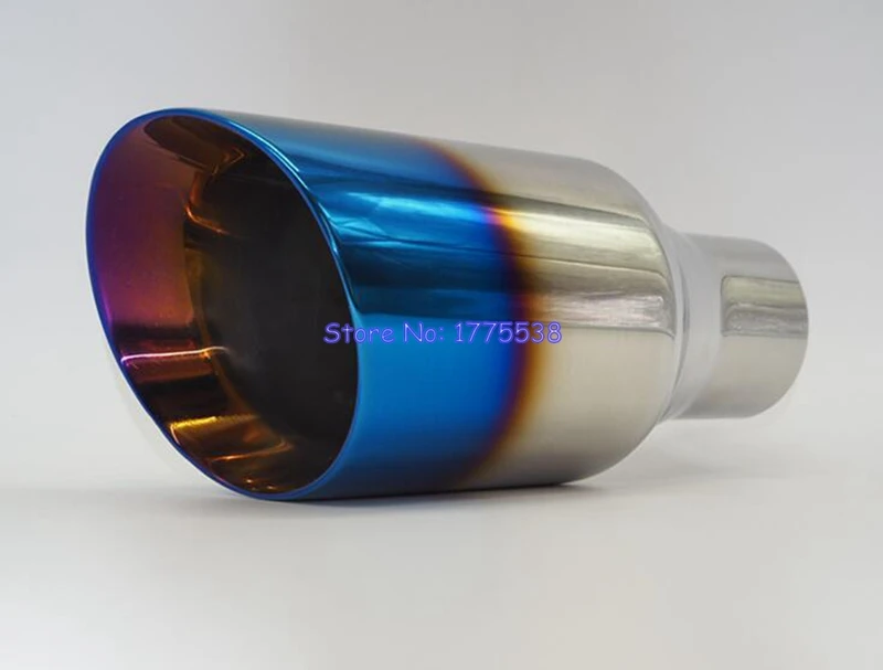 

Neochrome Blue ID:54mm 57mm 63mm OD:89mm 102mm Universal Car Muffler End Pipe Exhaust Tip Stainless Steel Exhaust Muffler Tip
