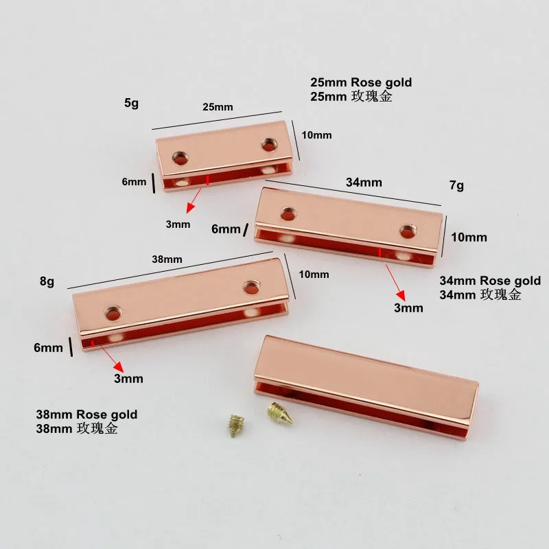 30 шт., 6 цветов, 20 мм, 25 мм, 34 мм, 38 мм, зажимы для украшения сумки, винты, ремни, готовая застежка, модная застежка для ремня